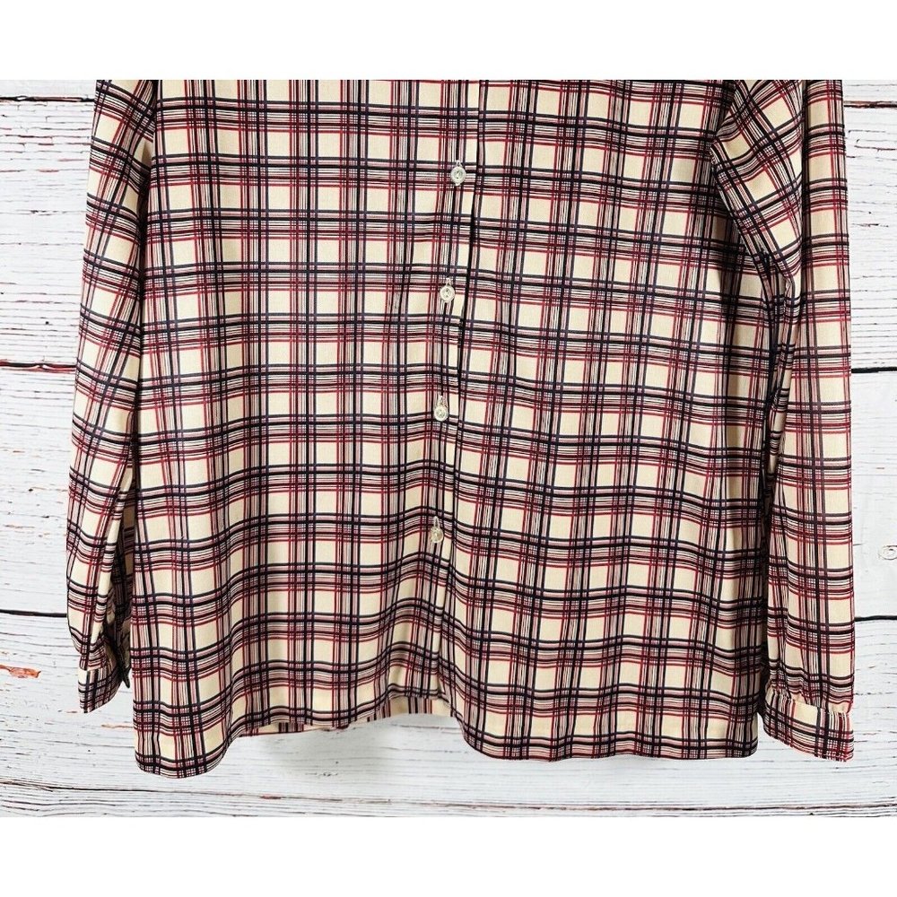 Vintage Polyester Button Front Collared Shirt Lar… - image 6